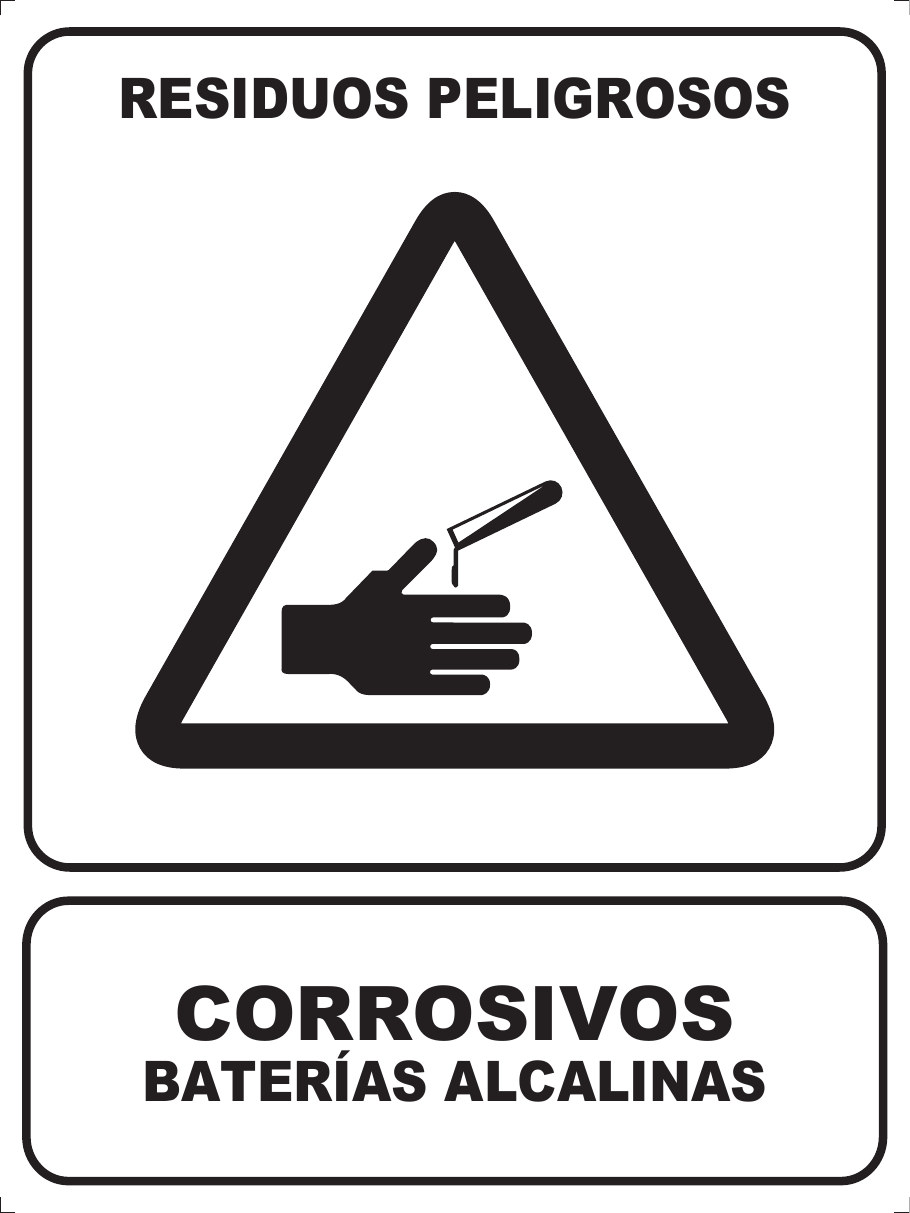 Residuos corrosivos · Baterías